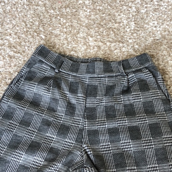 White Grey Checked High Waist Trousers Sz S - Picture 5 of 13